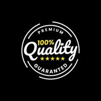 100 logotipo de selo de qualidade de produto premium garantido vetor
