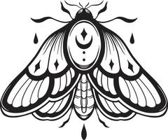 ilustração de borboleta vintage boa para desenho de tatuagem vetor