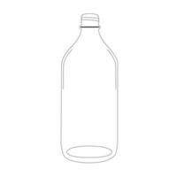 Garrafa de vidro transparente de 1000 ml sem tampa, ilustração vetorial de pescoço de 31 mm vetor