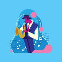 saxofonista de jazz vetor