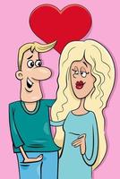 cartão de dia dos namorados com desenho animado mulher e homem casal apaixonado vetor