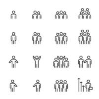 icon man set vector, pessoas, multidão, empresário, trabalho em equipe vetor