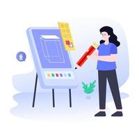 ilustração de desenvolvimento de aplicativos planos, codificação de aplicativos e conceito de construção de aplicativos vetor