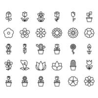 ilustrador de vetor de ícones de flores.