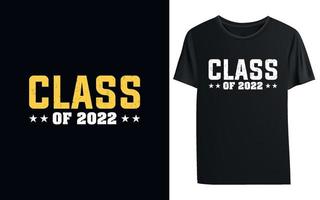 design de camiseta da classe de 2022 vetor