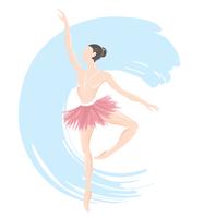 bailarina de mulher, ícone de logotipo de balé para ilustração de vetor de estúdio de dança de balé escola