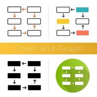 ícone de diagrama de conexão. gráfico de fiação. apresentação das etapas do progresso, visualização das etapas do processo. relatório de ciclo fechado. design plano, estilos lineares e de cores. ilustrações vetoriais isoladas vetor