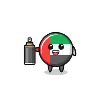 a linda bandeira dos Emirados Árabes Unidos como um bombardeiro de graffiti vetor