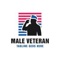 logotipo de ilustração vetorial masculino veterano do exército vetor
