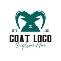 design de logotipo de ilustração vetorial de cabeça de cabra vetor