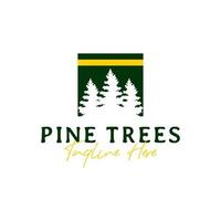 design de logotipo de ilustração de inspiração de floresta de pinheiros vetor
