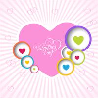 Feliz dia dos namorados amor cartão com coração cheio de cor. Vetor