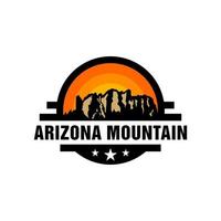 ilustração de inspiração de mapa de montanha do deserto do Arizona logotipo vintage vetor