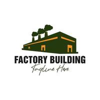 logotipo de ilustração de inspiração de construção de fábrica industrial vetor