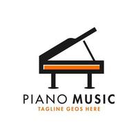 logotipo de ilustração de inspiração de instrumento musical de piano vetor