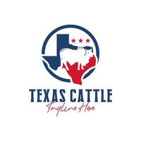 design de logotipo de ilustração de inspiração de vaca texas vetor