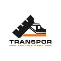 logotipo de ilustração de contorno de caminhão de transporte vetor