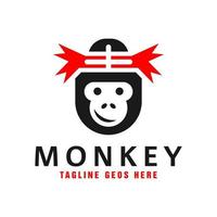 design de logotipo de ilustração de inspiração de cabeça de macaco vetor