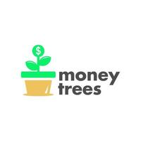 design de logotipo de ilustração de negócios de planta de dinheiro vetor