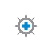 logotipo de direção médica, logotipo de navegação saudável vetor