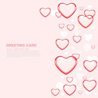 Feliz dia dos namorados amor cartão com coração vermelho no fundo rosa, Vector Design