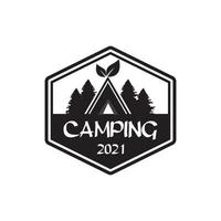 logotipo de acampamento, logotipo de aventura vetor