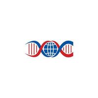 logotipo do mundo de dna, logotipo de cuidados de dna vetor