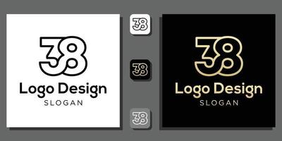 design de logotipo número três oito anos calculadora codificação numérica matemática porcentagem de tecnologia conceito com modelo de aplicativo vetor