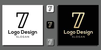 design de logotipo número sete anos calculadora codificação numérica matemática porcentagem de tecnologia conceito com modelo de aplicativo vetor
