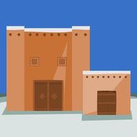 ilustração vetorial de casa árabe tradicional editável para momentos islâmicos ou design relacionado à cultura e história do Oriente Médio vetor