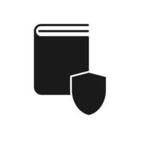 ícone do livro de proteção, design plano simples. logotipo. pictograma. vetor