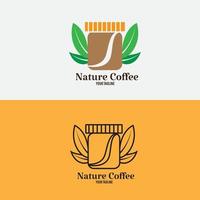 café da natureza logotipo de negócios incrível cafeteria sinal de marca, identidade e rótulo café vetor