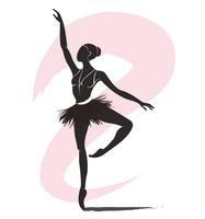 bailarina de mulher, ícone de logotipo de balé para ilustração de vetor de estúdio de dança de balé escola