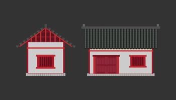 um andar branco china casa estilo vintage antigo mínimo. categoria de construção e marco. vetor