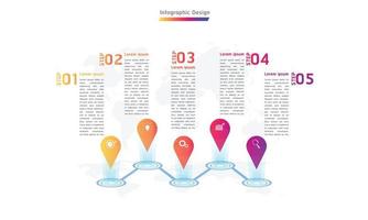 marca ponto infográfico design 10 passos ilustração vetorial eps10 vetor