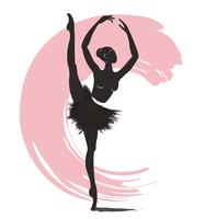 bailarina de mulher, ícone de logotipo de balé para ilustração de vetor de estúdio de dança de balé escola