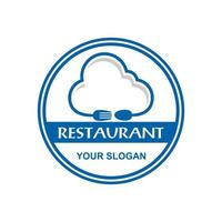 logotipo da nuvem de alimentos, logotipo do restaurante vetor