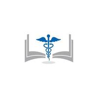 logotipo do livro médico, logotipo da educação saudável vetor