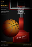 Cartaz de basquete publicidade ilustração vetorial vetor