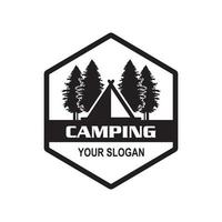 logotipo de acampamento, vetor de logotipo de aventura