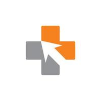 logotipo de clique médico, logotipo de tecnologia saudável vetor