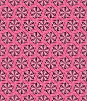 fundo rosa com padrão de flor geométrica de vetor preto e branco