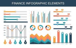 pacote de elementos infográfico de finanças vetor