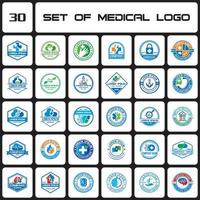 um conjunto de logotipo médico, um conjunto de logotipo da clínica vetor