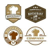 um conjunto de vetores de chef, um conjunto de logotipo de restaurante