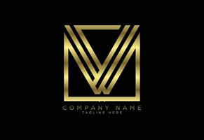 letra de linha de cor dourada de luxo v, símbolo gráfico do alfabeto para identidade de negócios corporativos vetor