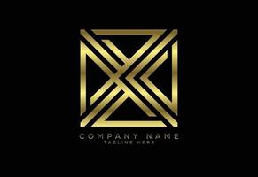 letra x de linha de cor dourada de luxo, símbolo gráfico do alfabeto para identidade de negócios corporativos vetor