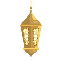 lanterna ramadan kareem pendurada, lanterna dourada pendurada no fundo branco vetor