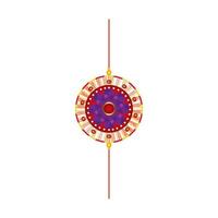 raksha bandhan, pulseira rakhi com flor no fundo branco vetor