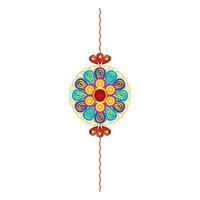 raksha bandhan, pulseira rakhi em fundo branco vetor